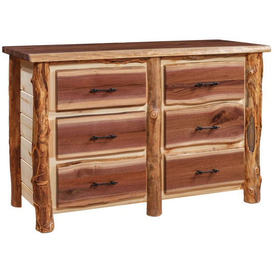 Aspen/Walnut 6 Drawer Dresser