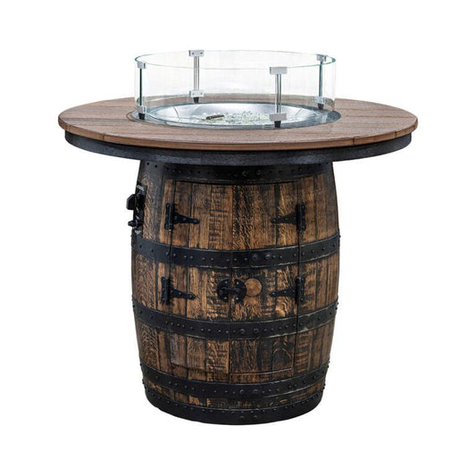 Whiskey Barrel Fire Pit with Polywood Top