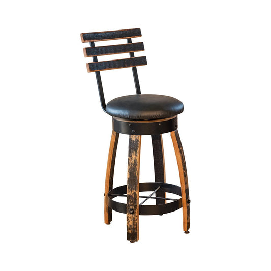 Barrel Bar Stool with Back