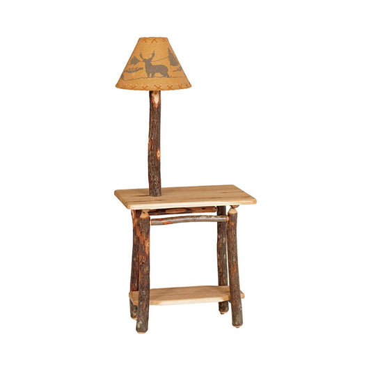 Rectangular End Table with Lamp