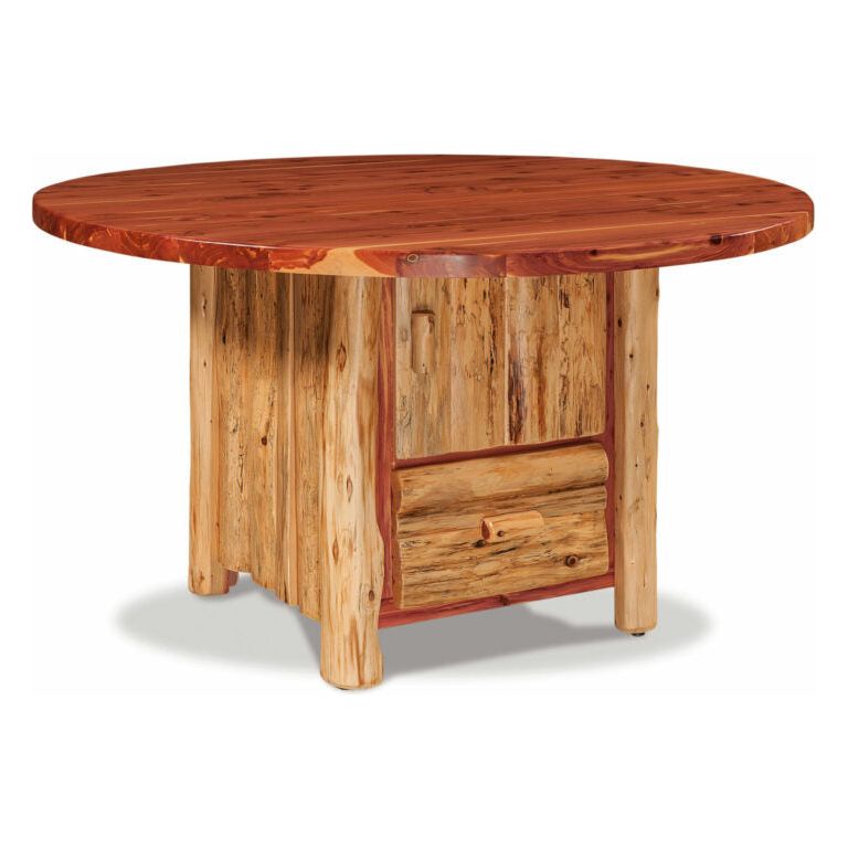 Red Cedar Round Table with Cabinet FS