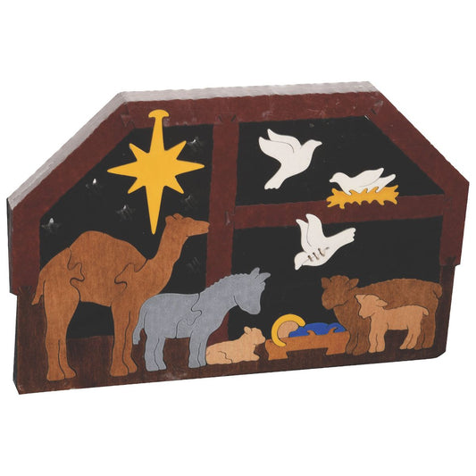 Stable Nativity Scroll Saw Puzzle