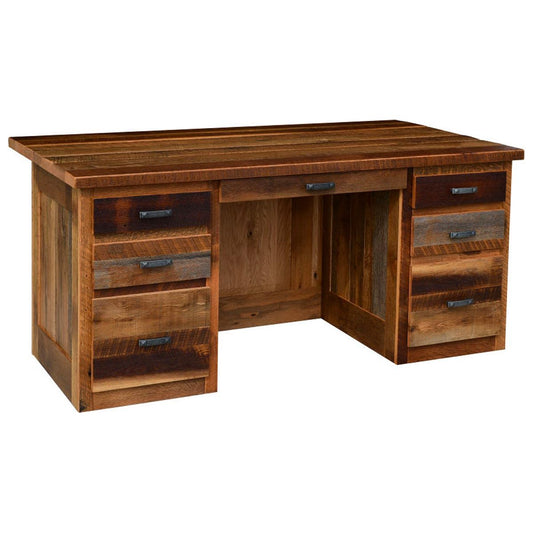 Barnwood Kneehole Desk
