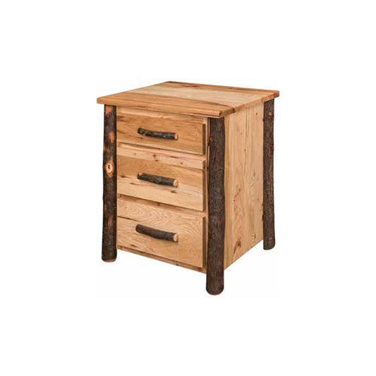 Hickory 3 Drawer Nightstand
