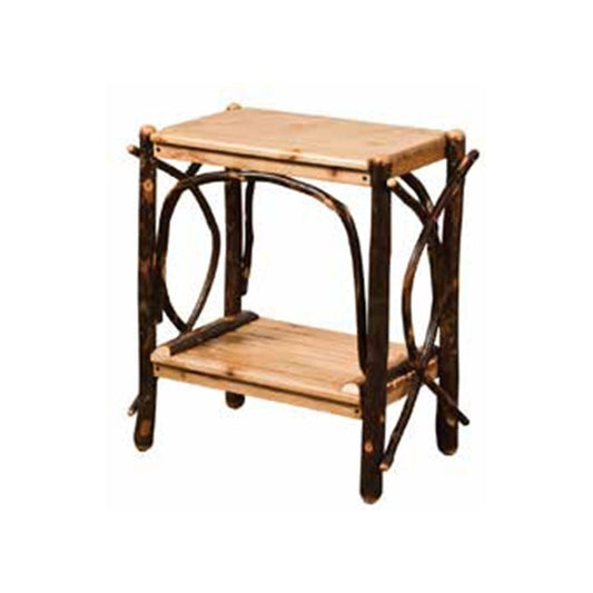 End Table with Solid Top & Slatted Shelves