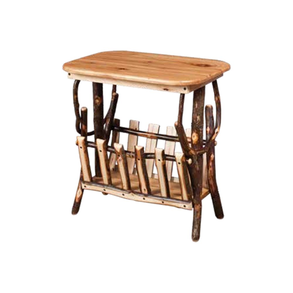 Solid Top Round Corners End Table Magazine Rack