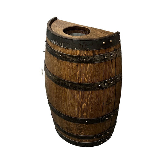 Half Barrell Whiskey Garbage Can
