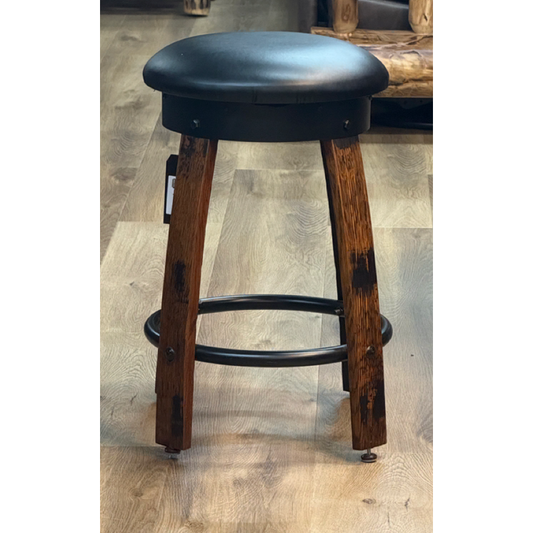Whiskey Barrel Swivel Bar Stool