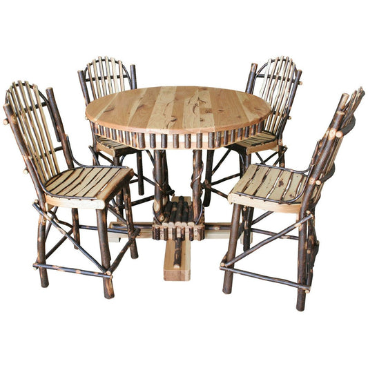 Hickory Pub Table and Hickory Bar chairs