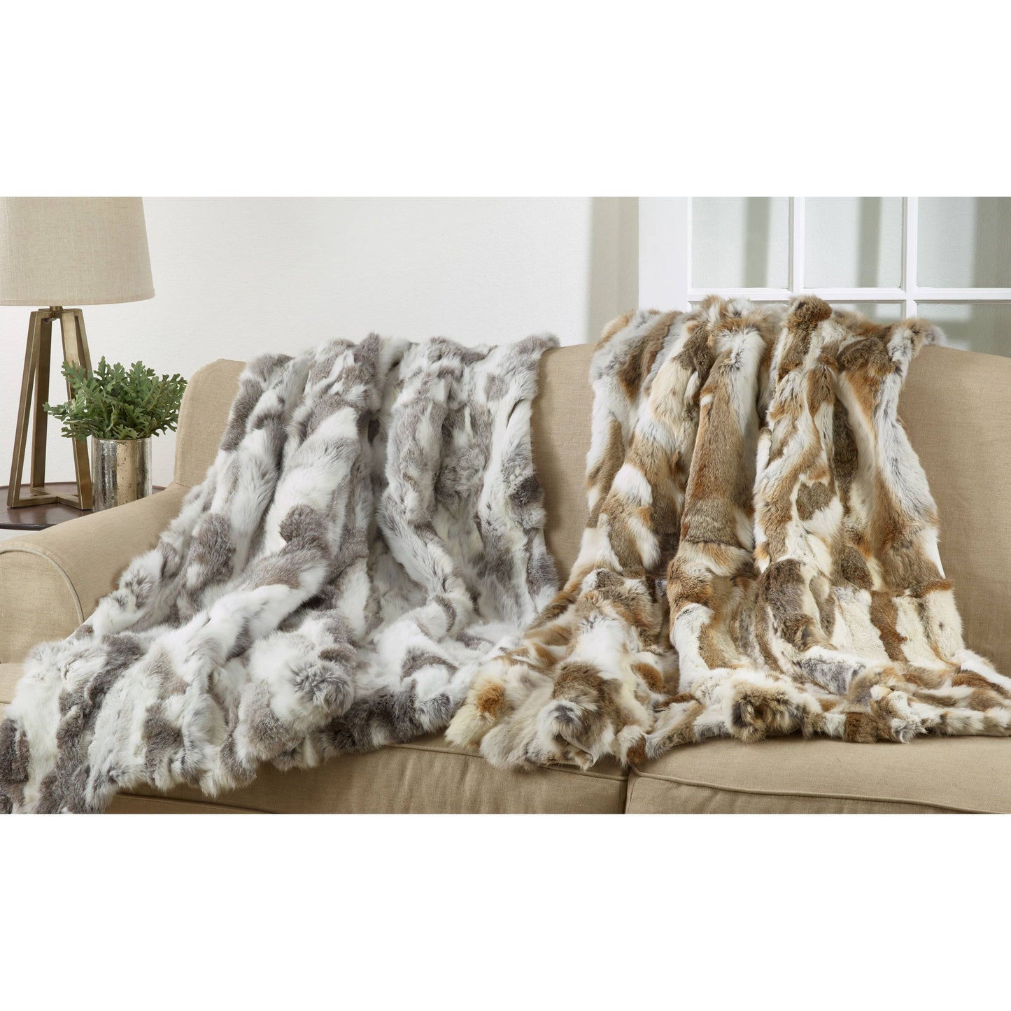 Rabbit Fur Throw