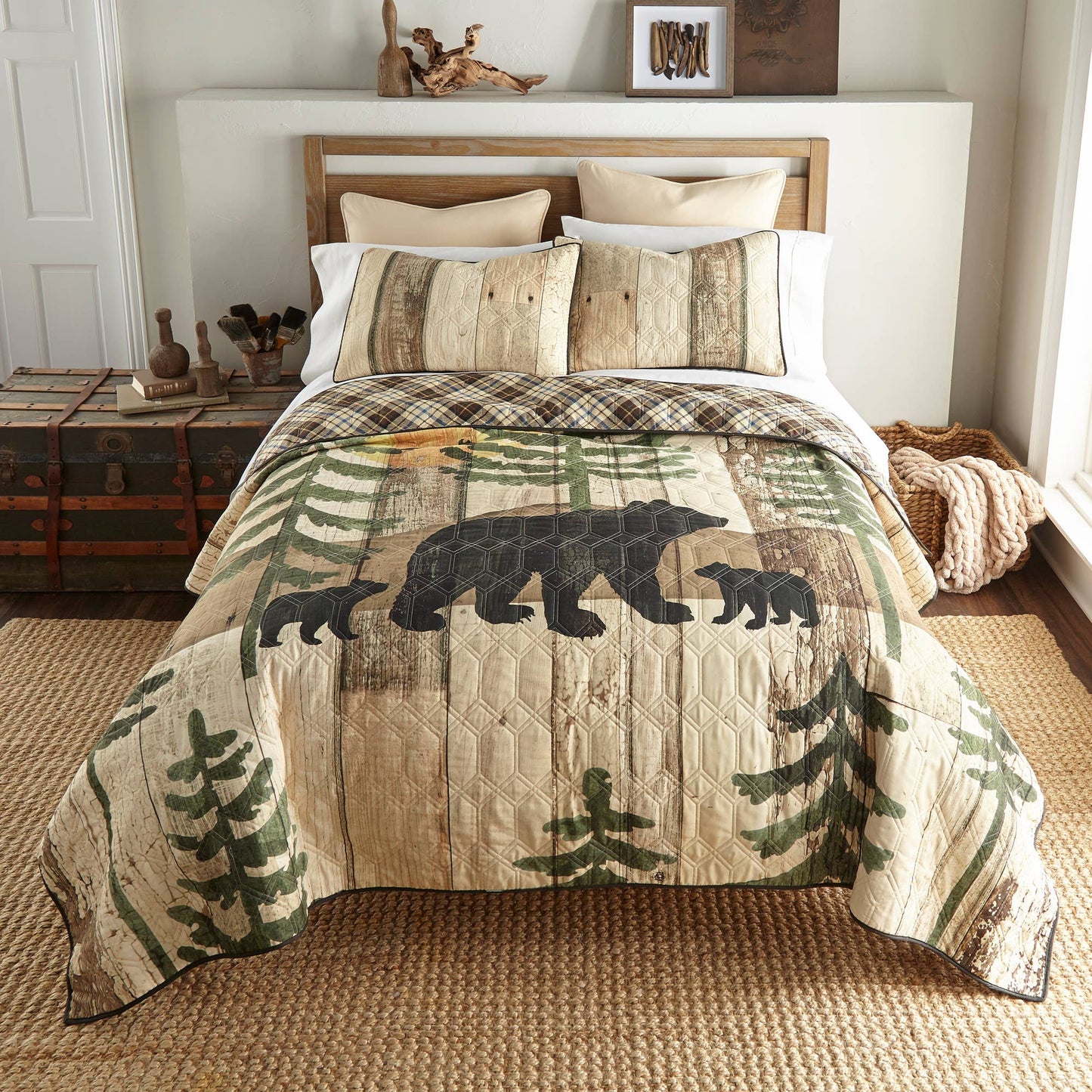 Donna Sharp Painted Bear 3PC Quilt Set