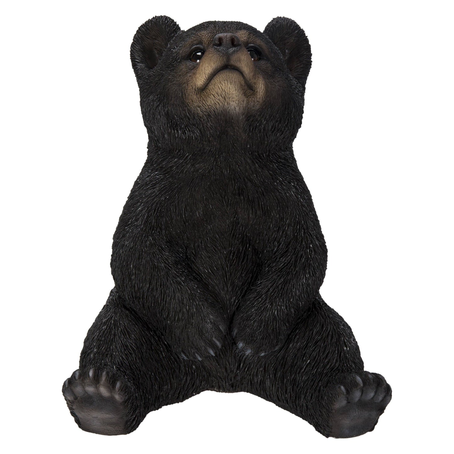 Black Bear Cub Figurine, Sitting with Head Up