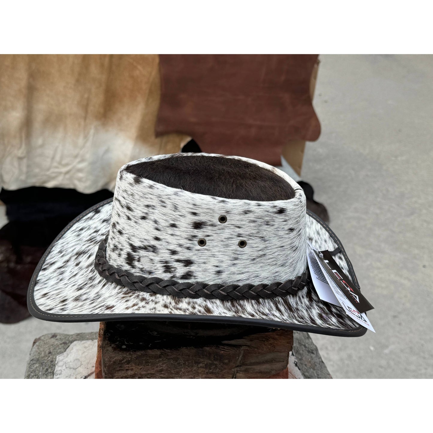 Cabello  Leather outback  Western Hat  Genuine Cow hair hat