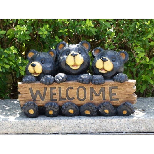 Bear Family With Welcome Sign