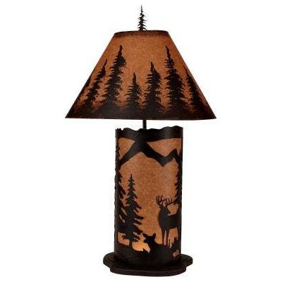 Kodiak Large Deer Scene Table Lampw/ Night Light
